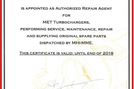 Authorization letter and Certificate of training at MHI the third time (October 2017)