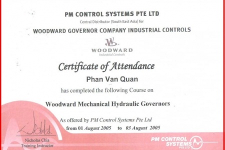 Certificate of Woodward